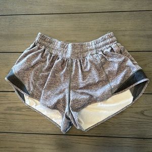Lululemon grey low-rise 2.5 inch hotty hot shorts
